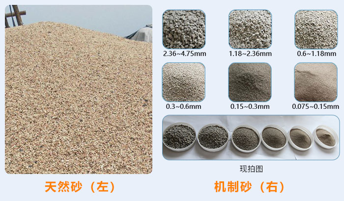 不同規(guī)格的機制砂料